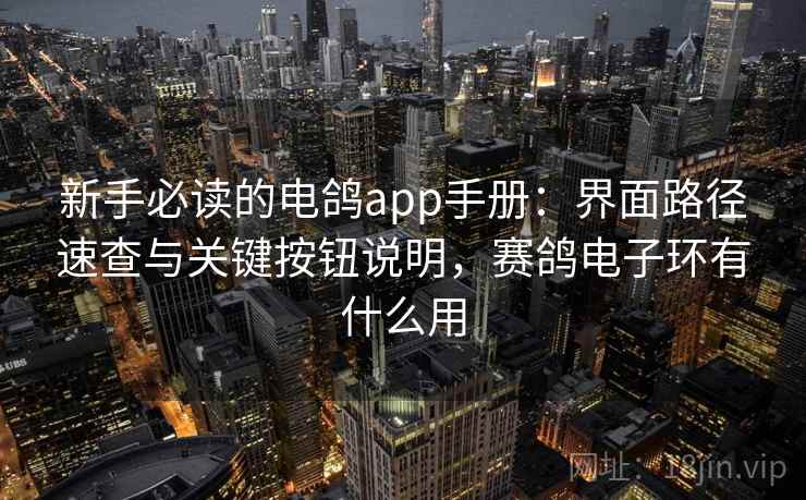 新手必读的电鸽app手册：界面路径速查与关键按钮说明，赛鸽电子环有什么用