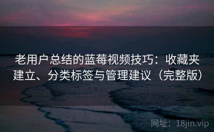 老用户总结的蓝莓视频技巧：收藏夹建立、分类标签与管理建议（完整版）