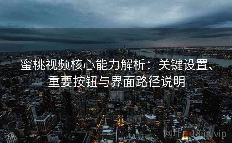 蜜桃视频核心能力解析：关键设置、重要按钮与界面路径说明