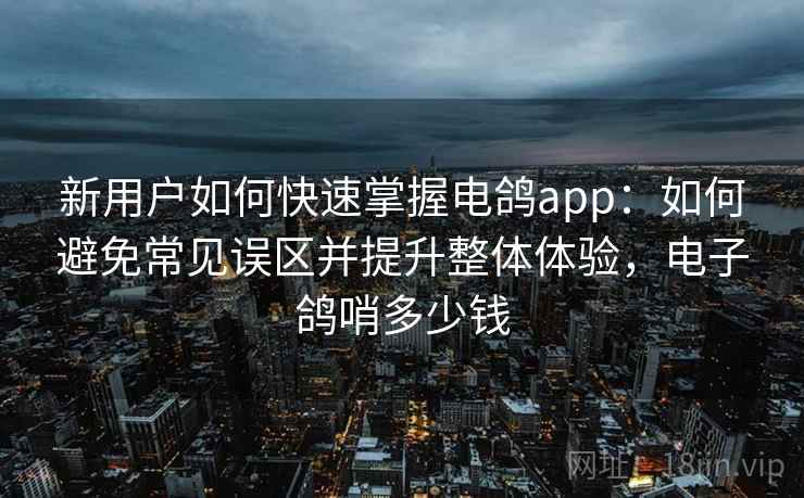 新用户如何快速掌握电鸽app:如何避免常见误区并提升整体体验,电子鸽哨多少钱 新用户如何快速掌握电鸽app:如何避免常见误区并提升整体体验,电子鸽哨多少钱