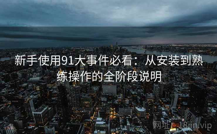 新手使用91大事件必看：从安装到熟练操作的全阶段说明