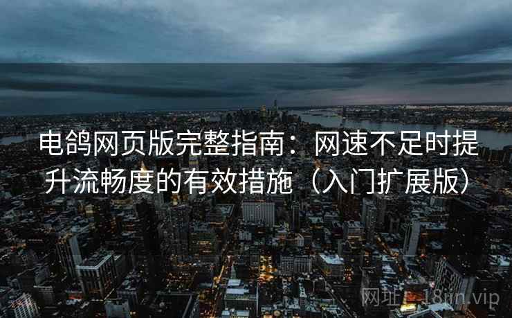 电鸽网页版完整指南：网速不足时提升流畅度的有效措施（入门扩展版）