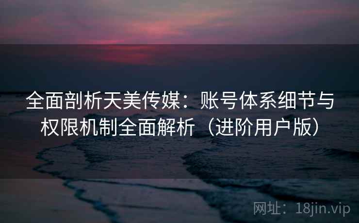 全面剖析天美传媒：账号体系细节与权限机制全面解析（进阶用户版）