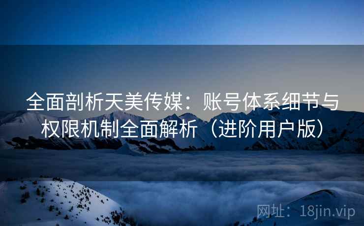 全面剖析天美传媒：账号体系细节与权限机制全面解析（进阶用户版）